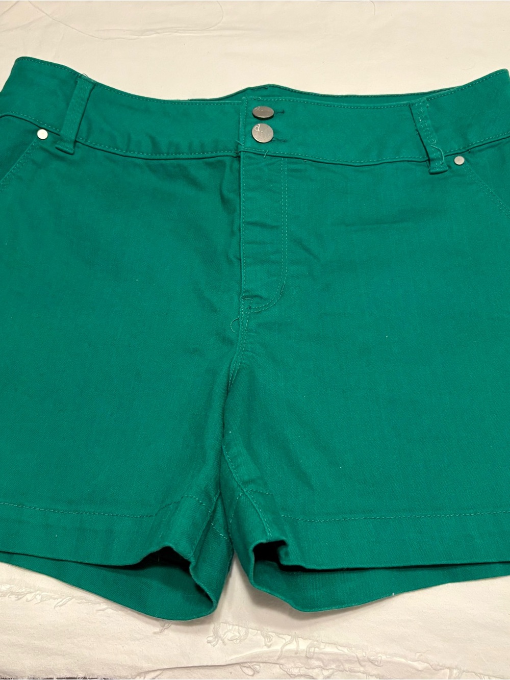 d. jeans Teal High-Waist Cotton Shorts